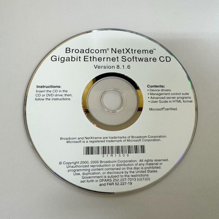 *現状品★Broadcom NetXtreme Gigabit Ethernet Software CD Version 8.1.6_画像1