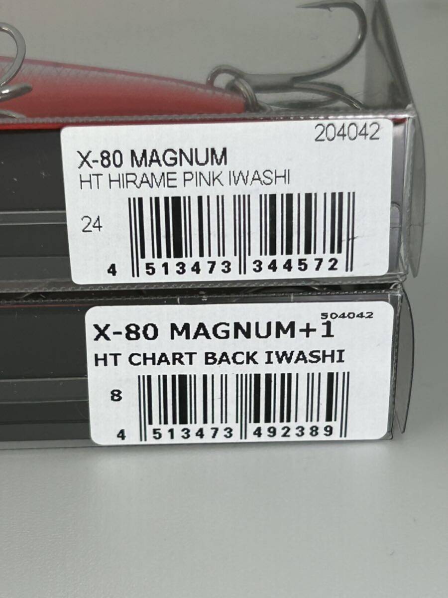 金曜終了 メガバス X-80 マグナム HT HIRAME PINK IWASHI / マグナム +1 HT CHART BACK IWASHI ハチマル X80の画像9