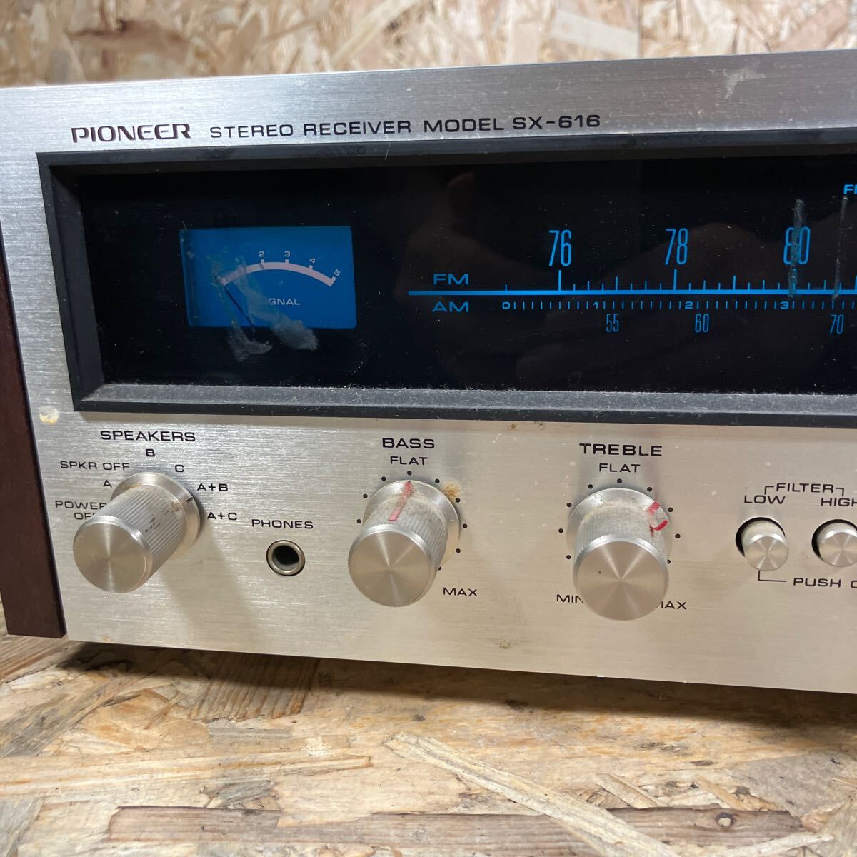 1円〜/PIONEER/パイオニア/ステレオレシーバー/レシーバーアンプ/Sx-616/オーディオ機器/通電のみ確認/中古/現状品_画像2