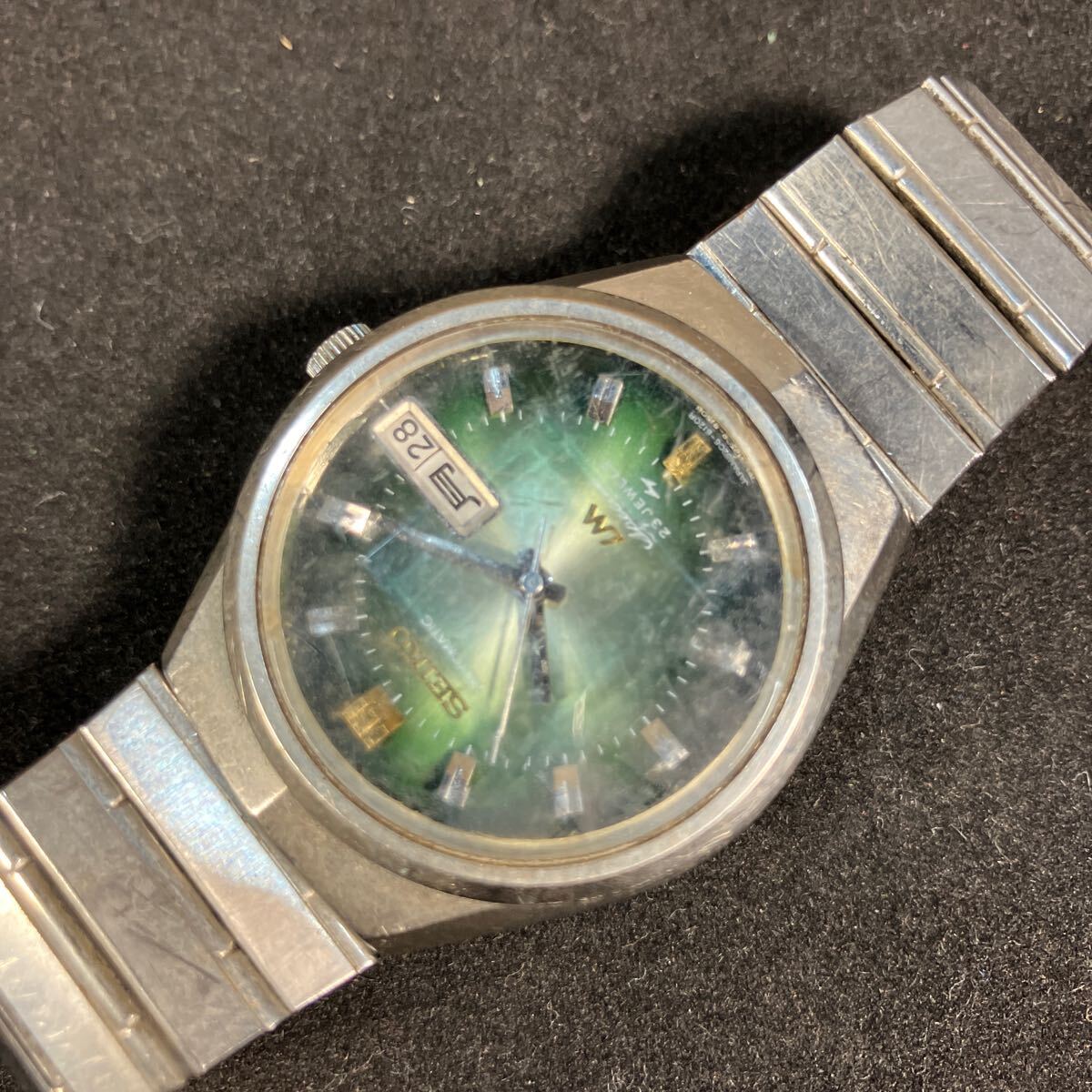 1円〜/SEIKO/セイコー/LM/ロードマチック/デイデイト/グリーン文字盤/腕時計メンズ/自動巻き/5206-6100/現状稼働品/中古_画像4