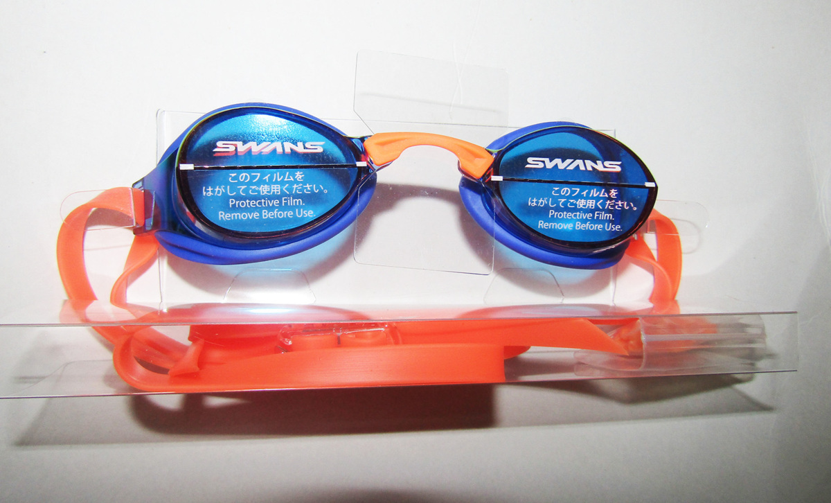 SWANS スワンズ IGNITION 水泳 アクセサリー スイミング レーシングゴーグル FINA承認 自由形専用 ミラータイプ クッション付き ネイビー_画像1
