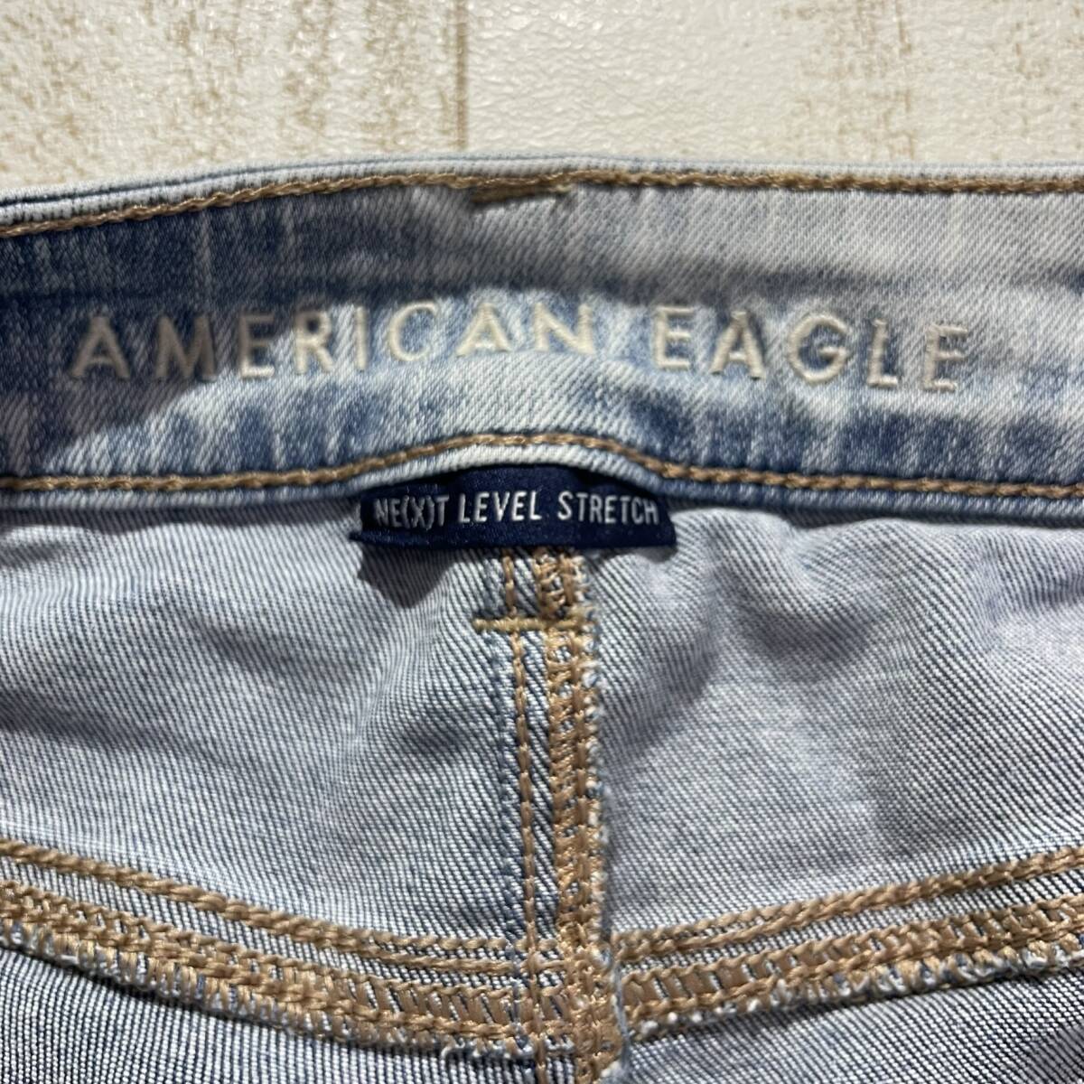 【AMERICAN EAGLE】アメリカンイーグル JEGGING CROP ジェギング クロップドパンツ US 8 REGULAR クラッシュ加工_画像5