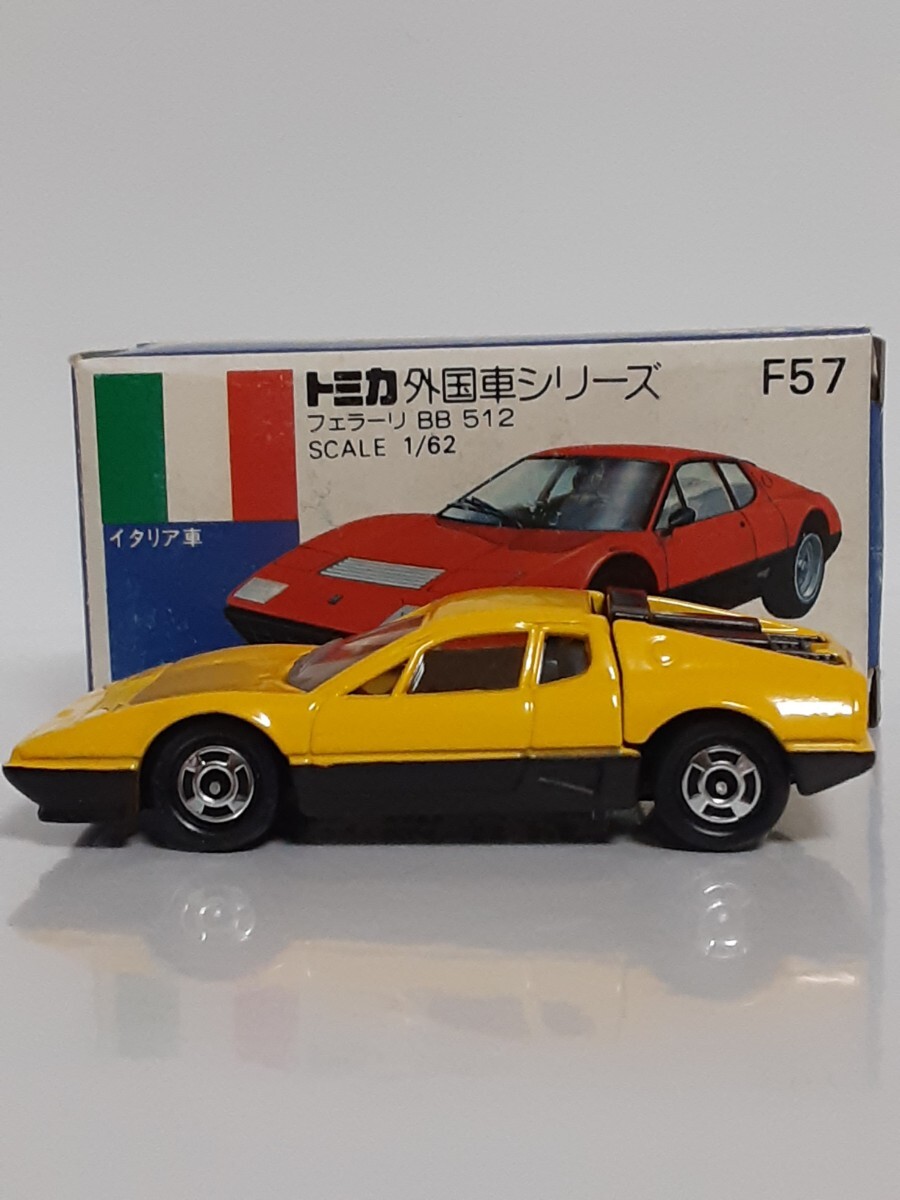  Tomica, сделано в Японии, синий коробка F57, Ferrari BB512( желтый )