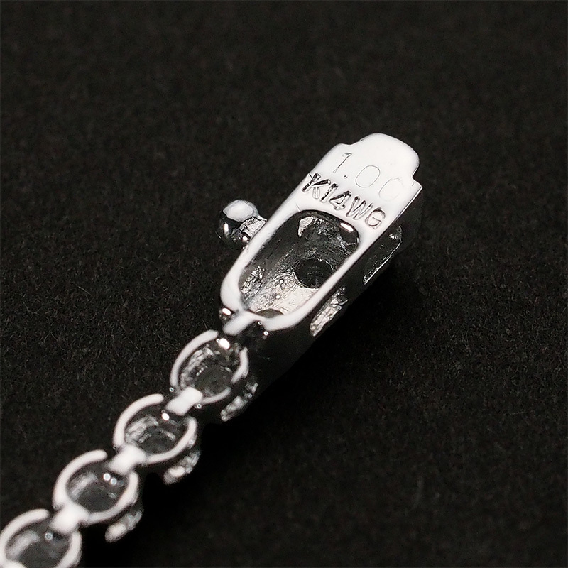 ダイヤモンド/1.00ct テニス ブレスレット K14WG_画像4