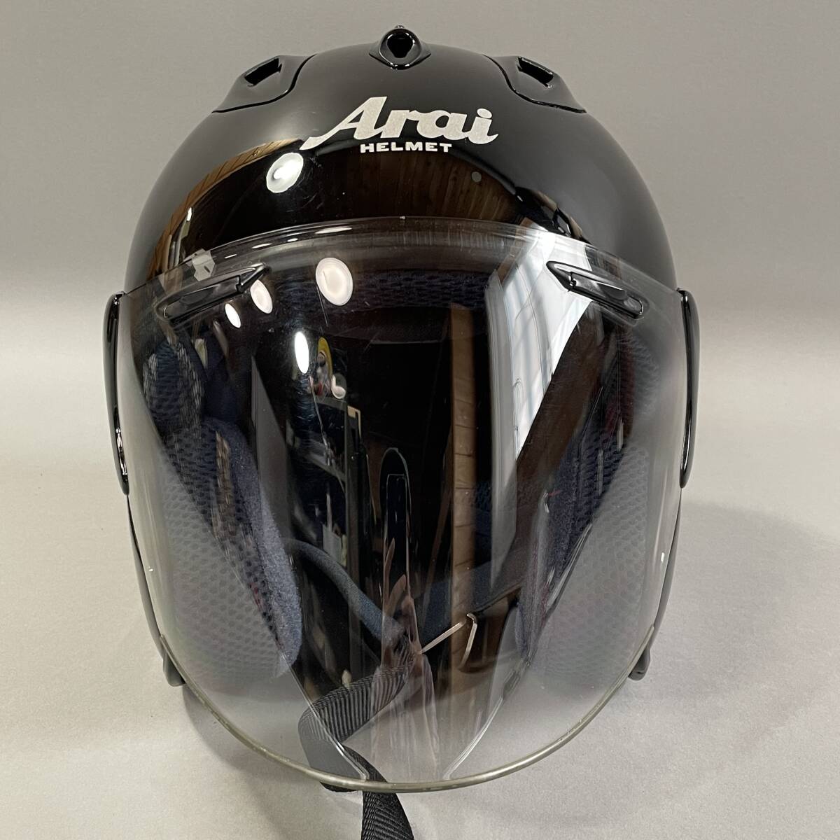 MS1129 Arai アライ SZ-Ram2 ジェットヘルメット 57-58cm Mサイズ ブラック 2001年製造 SNELL M2000規格 箱あり (検)バイク シールド 黒の画像2