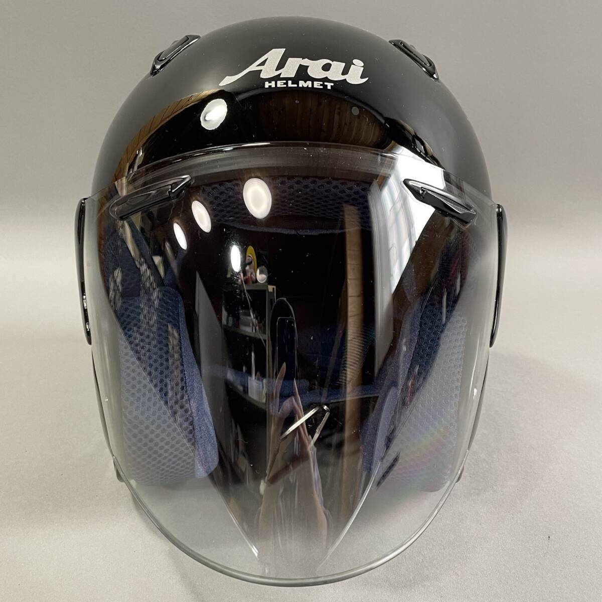MS1130 美品 Arai アライ SZm ジェットヘルメット 57-58cm Mサイズ ブラック 2001年製造 SNELL M2000規格 箱・取説・保管袋ありの画像2