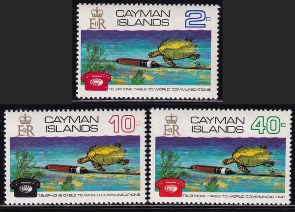 ak1031 Cayman various island 1972 turtle sea bottom cable #297-9