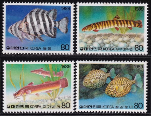 ak1318 韓国 1989 魚 #1555-8_画像1