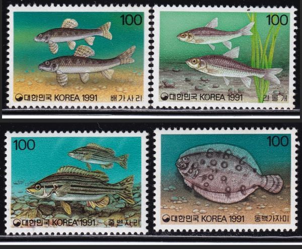 ak1320 韓国 1991 魚 #1563-6_画像1