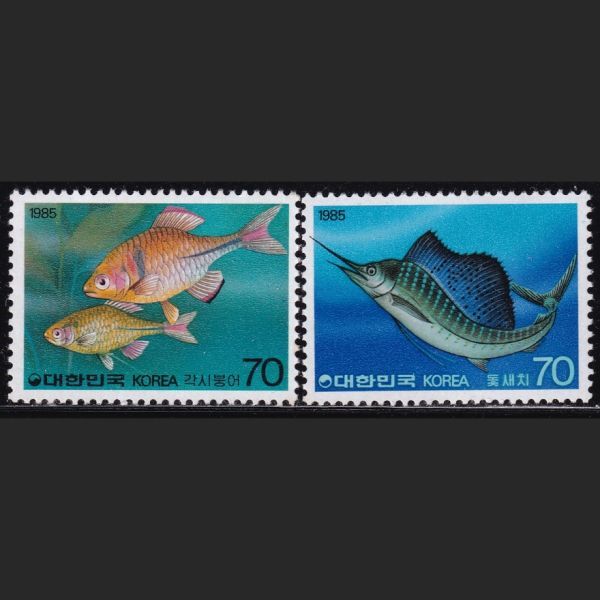 ak1321 韓国 1985 魚 #1414-5_画像1