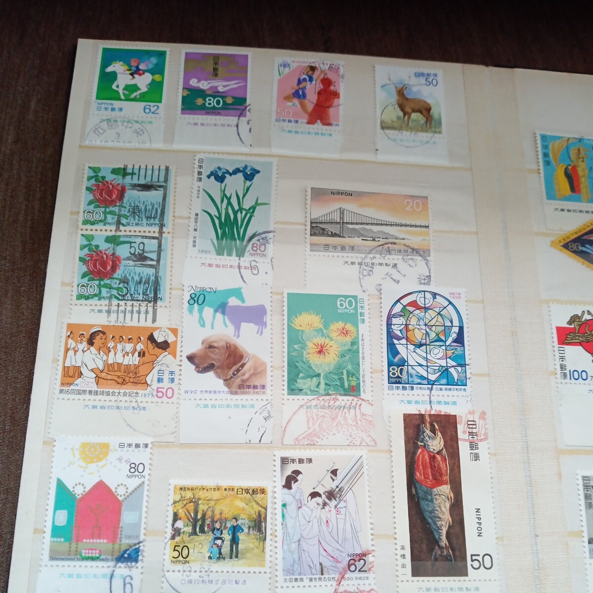 ストックブック入 使用済み銘版切手(大蔵省印刷局他)約20.5cmx15cm8面_画像6