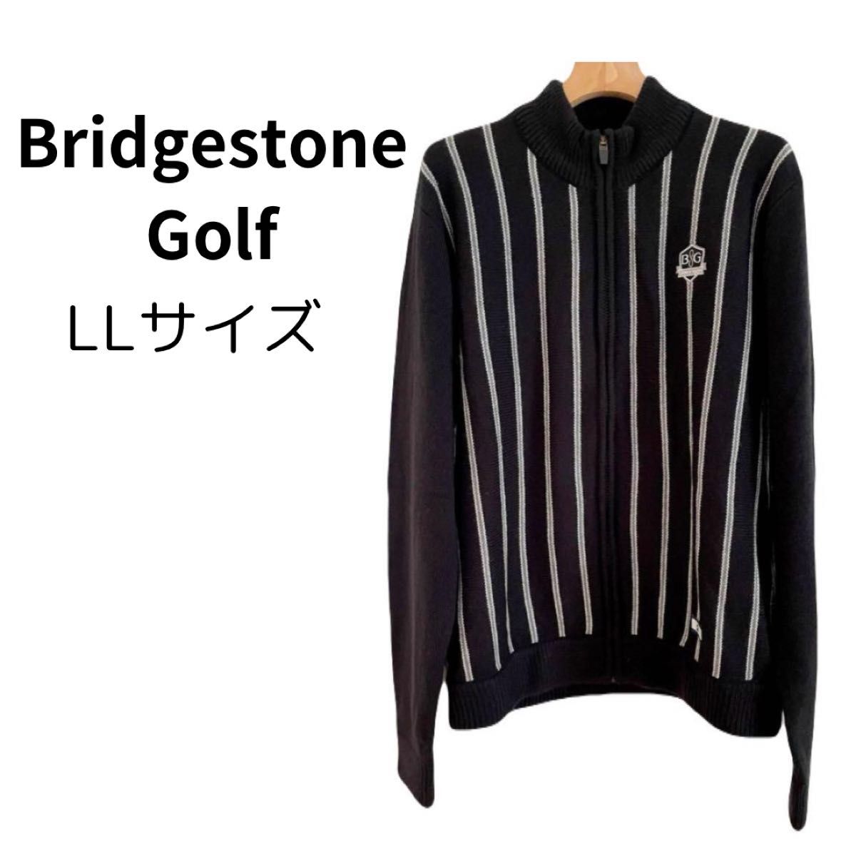 【かなり美品】 BridgestoneGolf ブリヂストン ゴルフウエア LL ニット セーター  長袖 ブルゾン 2L
