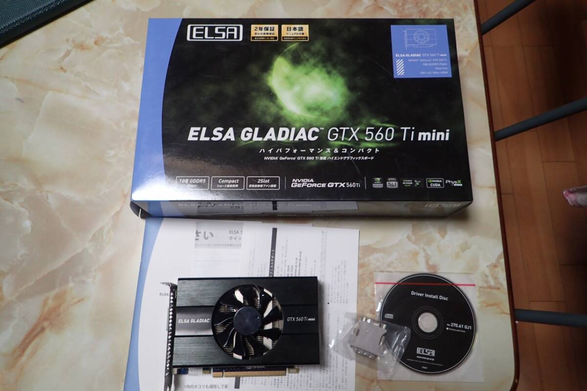 ELSA GLADIAC GTX 560 Ti mini NVIDIA GeForce GTX 560 Ti 中古品 送料込み！_画像1
