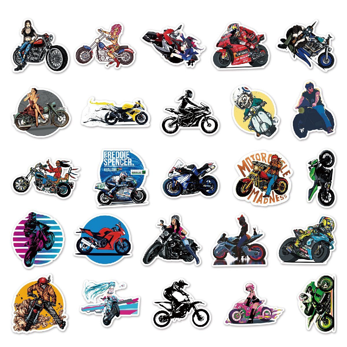 【ステッカー】全50枚・バイク bike 走り屋 カフェレーサー ネイキッド オフロード アメリカン　(送料無料！)_画像5