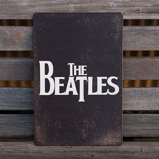 [ tin plate signboard ] Beatles THE BEATLES Logo garage retro manner interior store Cafe wall decoration 20cm×30.( free shipping!)