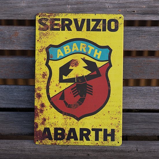[ жестяная пластина табличка ]ABARTH abarth FIAT Fiat подбородок ke чейнджер to retro способ интерьер магазин Cafe стена украшение 20cm×30.( бесплатная доставка!)
