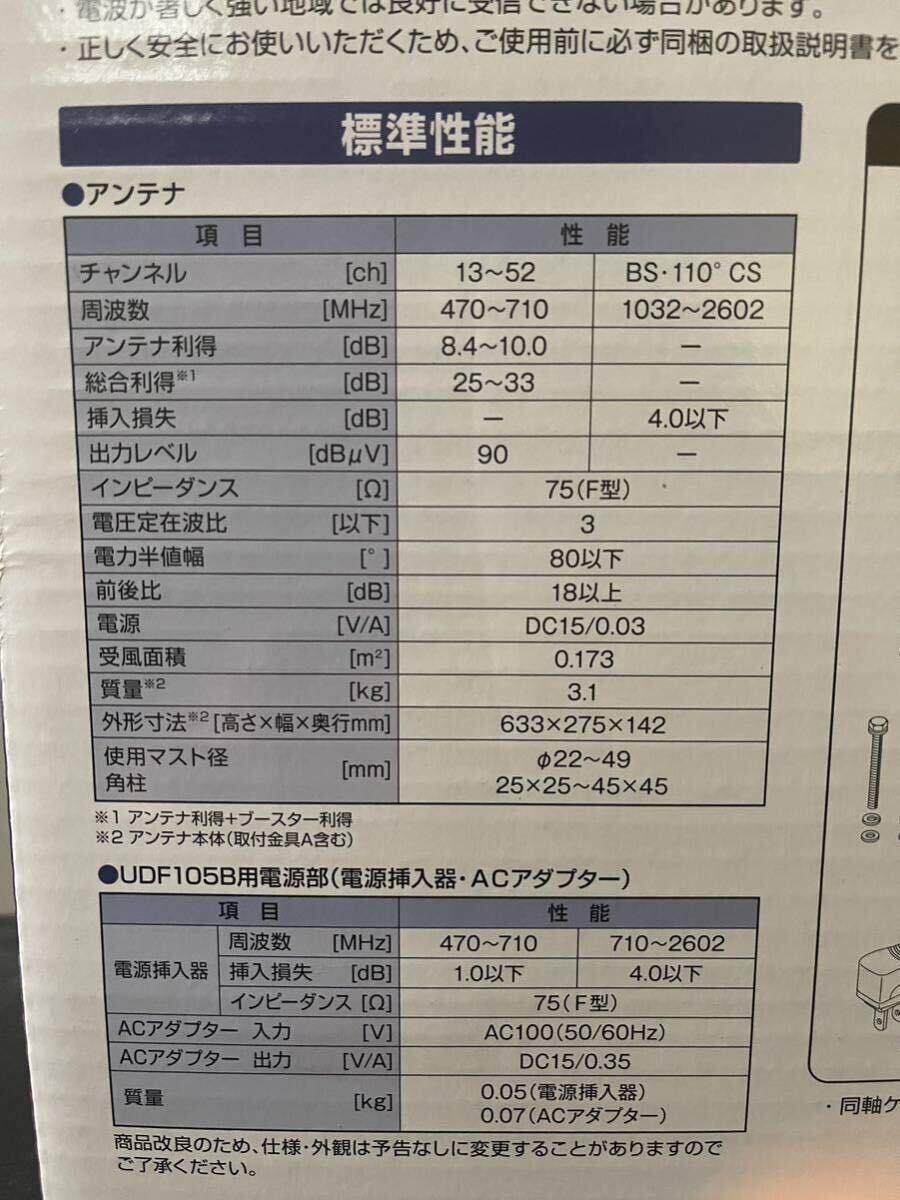 【新品未使用】UDF105B 日本アンテナ　地デジアンテナ
