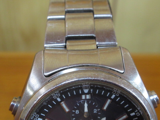 69569 CASIO WAVE CEPTOR ウェーブセプター WVQ-500DJ 腕時計 タフソーラー 電波ソーラー ステンレススチール ブラック文字盤 稼働品の画像5
