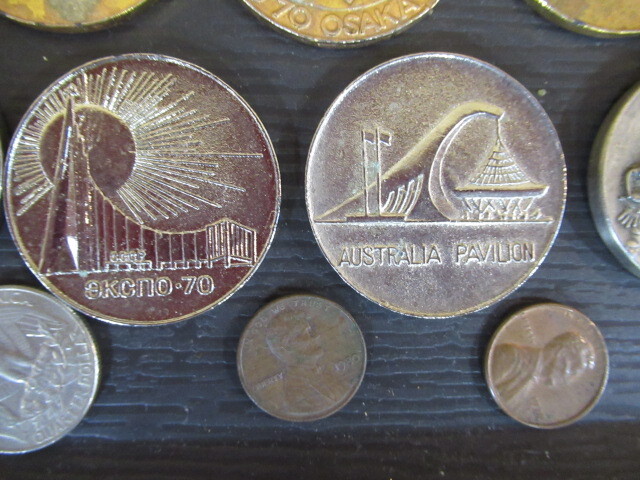 1383 コインまとめ 外国銭 硬貨 コイン 記念メダル EXPO'70 ポートピア’81 譲渡品 約950g 譲渡品の画像9