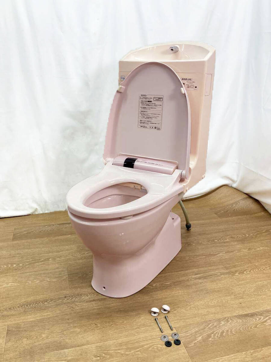 【ジャンク扱い】TOTO リモデルタイプ トイレ洋式便器(床下排水)「CS979BM」ウォシュレット一体型タンク「TCF9081LE」 パステルピンク 54の画像1