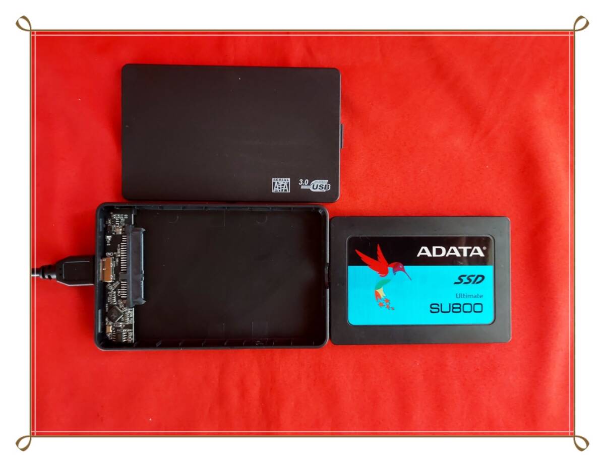 ADATA 2.5インチ 内蔵SSD SU800シリーズ 128GB 3D NAND TLC搭載 SMIコントローラー 7mm  正常100％  2.5インチ ケース付きの画像1