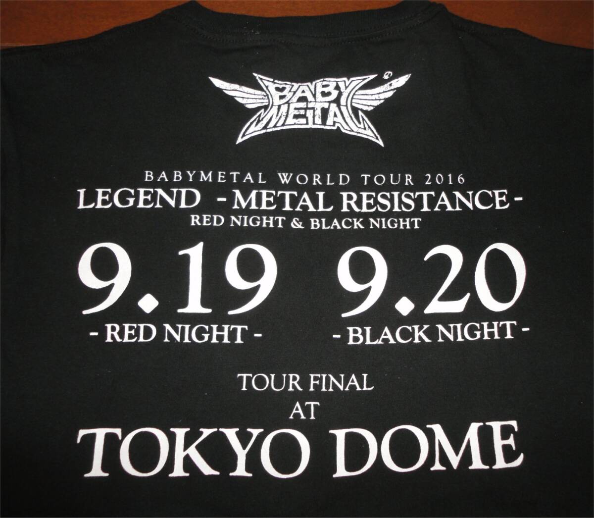 ◆BABYMETAL Tシャツ WORLD TOUR 2016 LEGEND METAL RESISTANCE TOKYO DOME　_画像5
