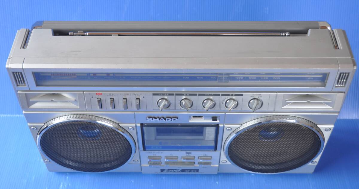1 jpy ~ SHARP sharp large radio-cassette [GF-319] power cord ( new goods ) attached, junk.