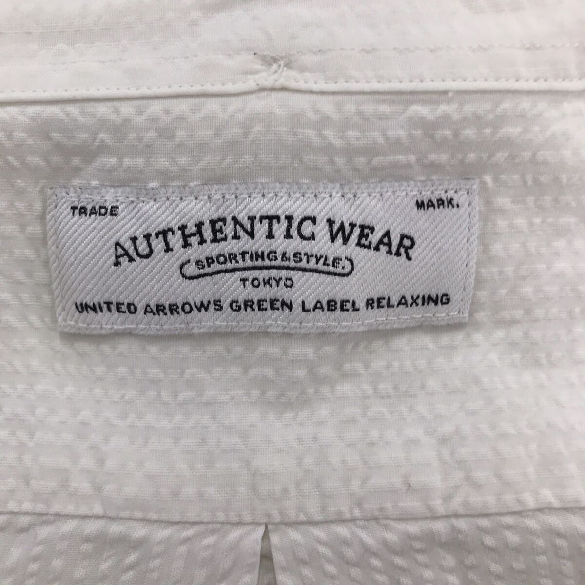 AUTHENTIC WEAR コットンシルク 半袖 シャツ 薄手 白 M 送料無料_画像4