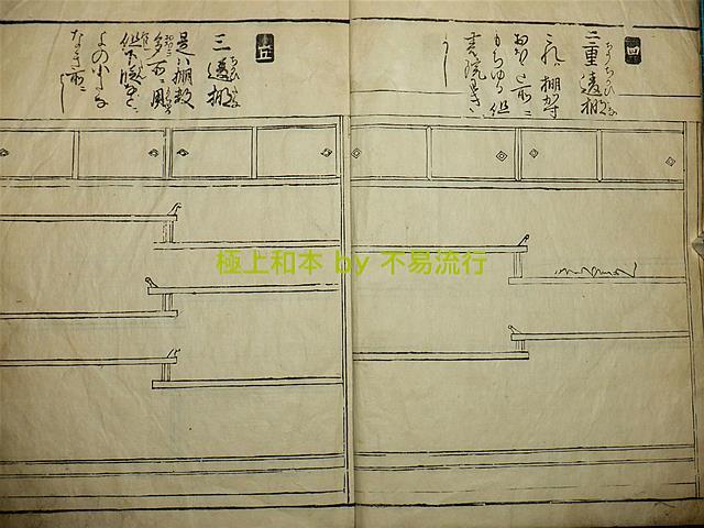 ●極上和本YM1337●新編四十八棚雛形（寛文13年）　建築　48種の棚を図解　古板　稀書_画像4