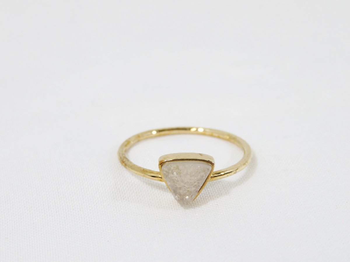 *agete Agete K10 цветной камень кольцо кольцо Gold примерно 9.5 номер снижение цены 