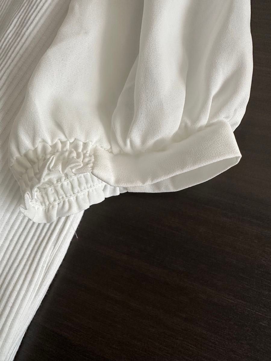 レディース ブラウス カットソー 白 ホワイト トップス シャツ Tシャツ 7分袖