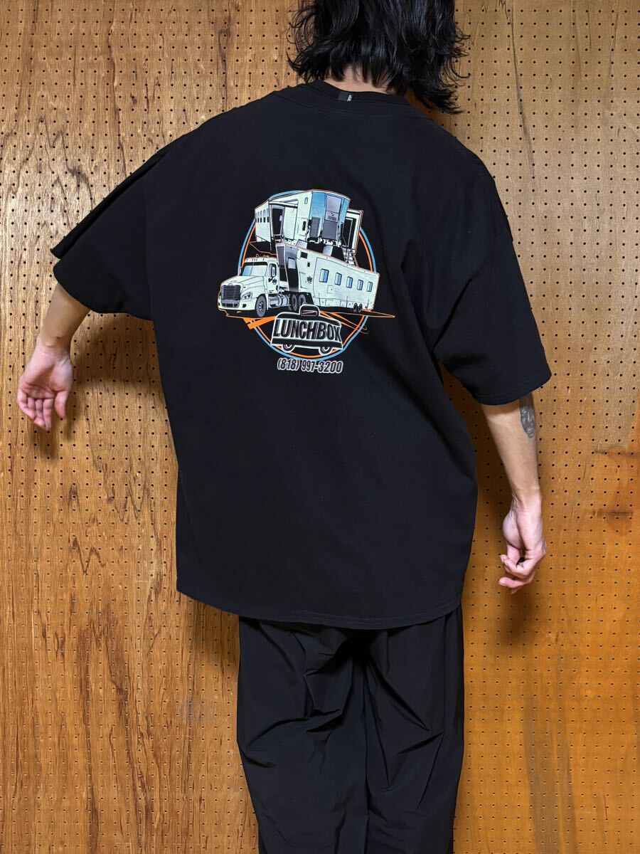 古着 00年代 00s Hanes BEEFY ヘインズ ビーフィー ランチボックス プリント ロゴ Tシャツ カットソー 半袖 ブラック 黒 2XL 3XL ビッグ_画像6