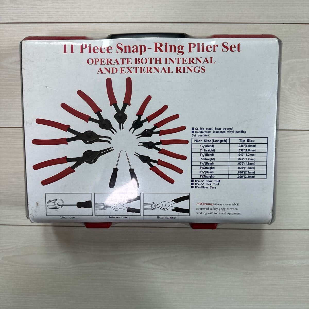 スナップリングプライヤーセット 11piece plier snap-ring スナップ リング 未使用品 未開封 参考新品価格約19000円_画像4