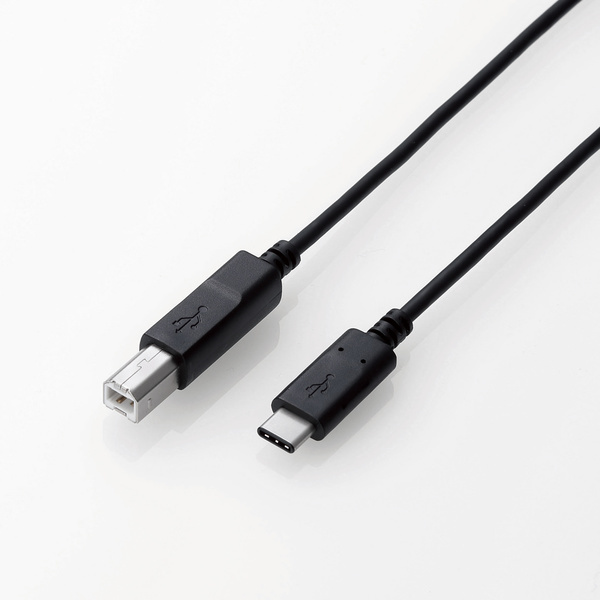 USB2.0ケーブル [C-B] 1.0m USB Type-C、USB Standard-B搭載機器と接続ができる Certified Hi-Speed USB正規認証: U2C-CB10NBK_画像2