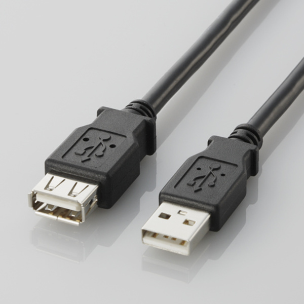 USB2.0延長ケーブル [A-A] 3.0m マウスやキーボードなどのUSBケーブルの長さが足りないときに延長してパソコンと接続できる: U2C-E30BK_画像2