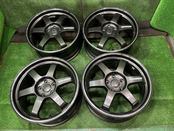 ガリ傷無し RAYS TE37 ULTRA アルミホイール 19インチ 8.5J ET45 5H PCD114.3 4本 WRX GRヤリス レイズ 鍛造 FORGEDの画像1