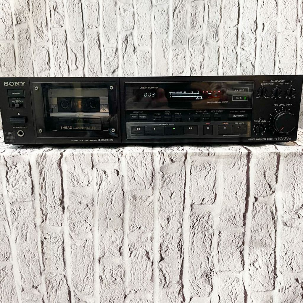 SONY 3 head cassette deck TC-K333ES secondhand goods cassette holder with defect 