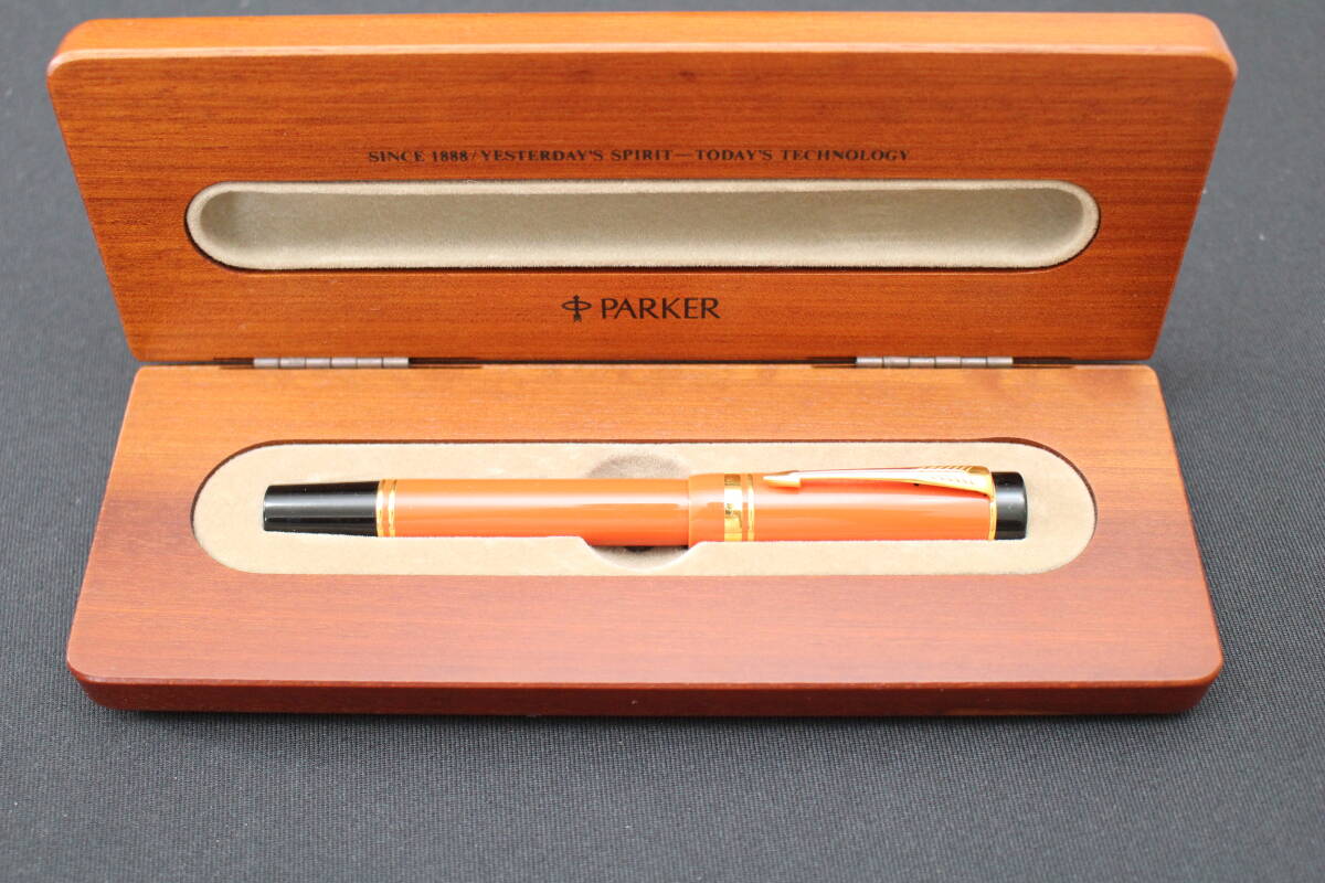  box attaching Parker fountain pen 18K Duo folding Inter National big red Vintage antique retro 