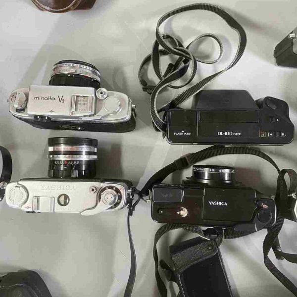 C2-133 フィルムカメラ MINOLTA ミノルタ V2 YASHICA OLYMPUS オリンパス OM-10 CANON キャノン QL17 5点動作品～ジャンク迄色々まとめ品の画像7