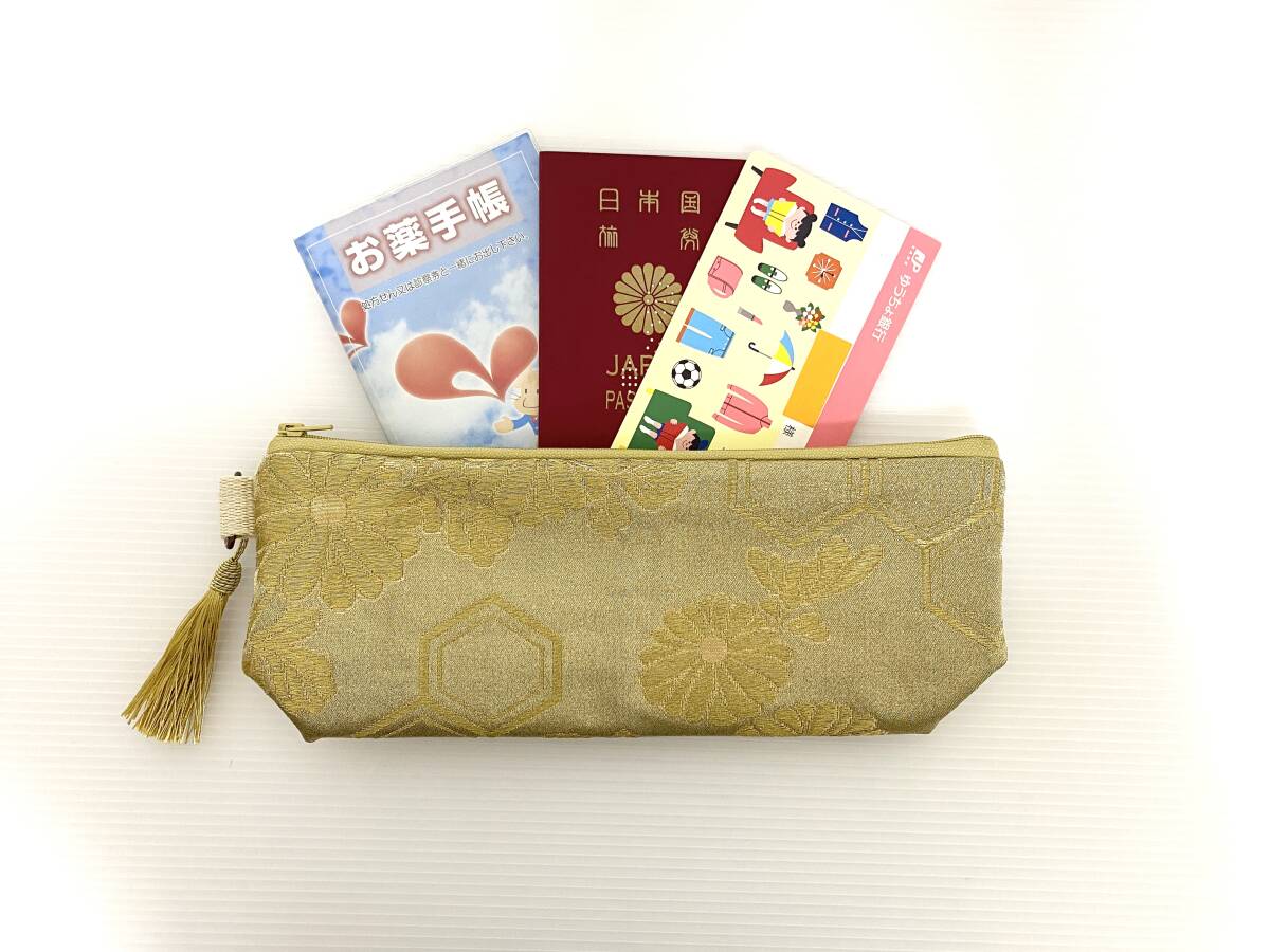  obi remake pouch [ largish ] make-up pouch hand made passport inserting passbook inserting . medicine notebook inserting cosme pouch multi pouch multi case NO.1299
