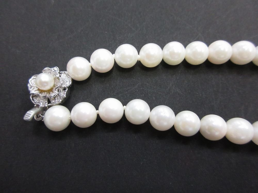 パール　本真珠 乳白色 8.0～8.5mm パールネックレス ホワイトパール レディース アクセサリー SILVER_画像2