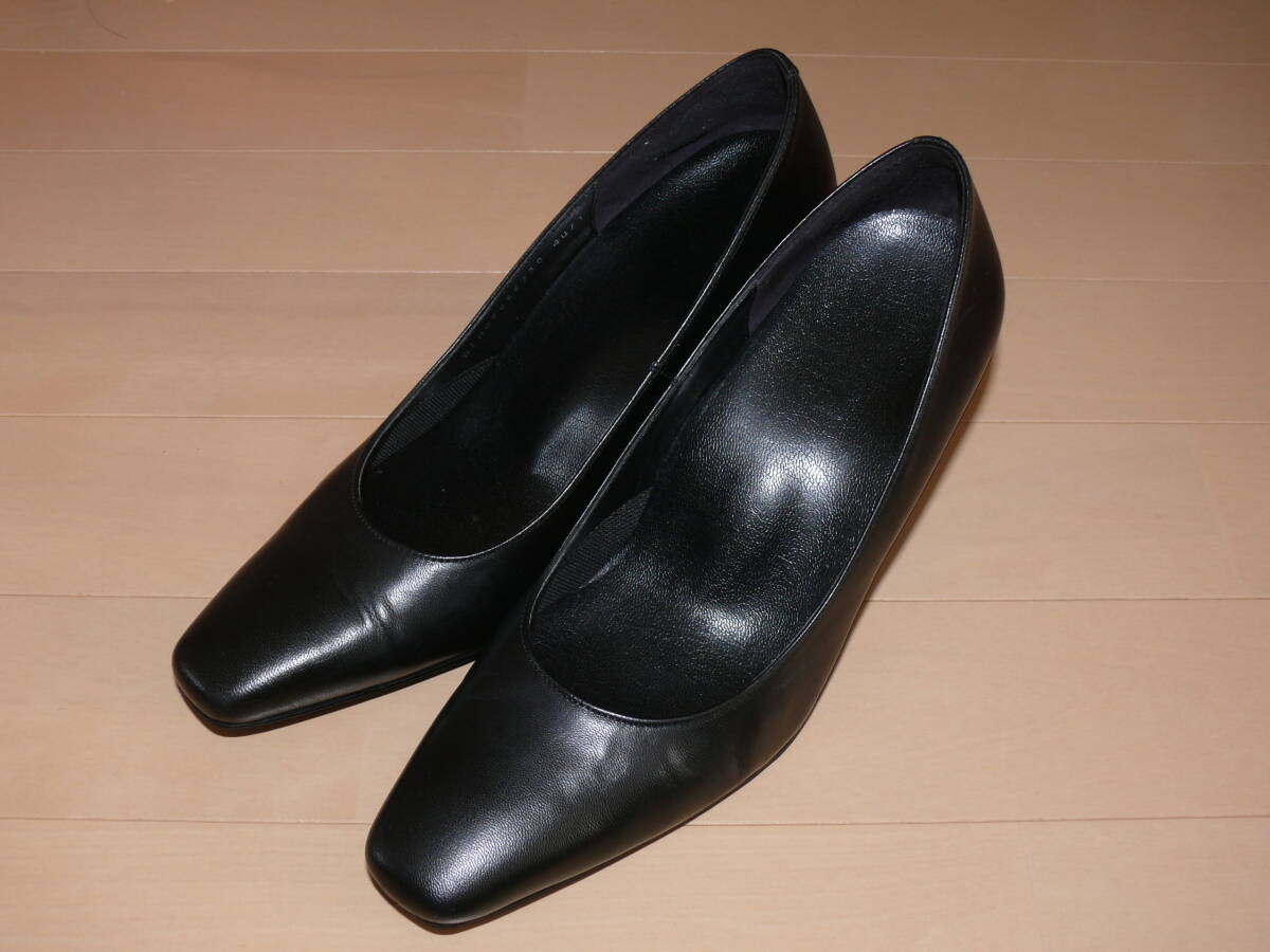 ** superior article! outside fixed form correspondence![Wacoal Wacoal ] original leather / black formal series leather pumps 23.0cmEE**