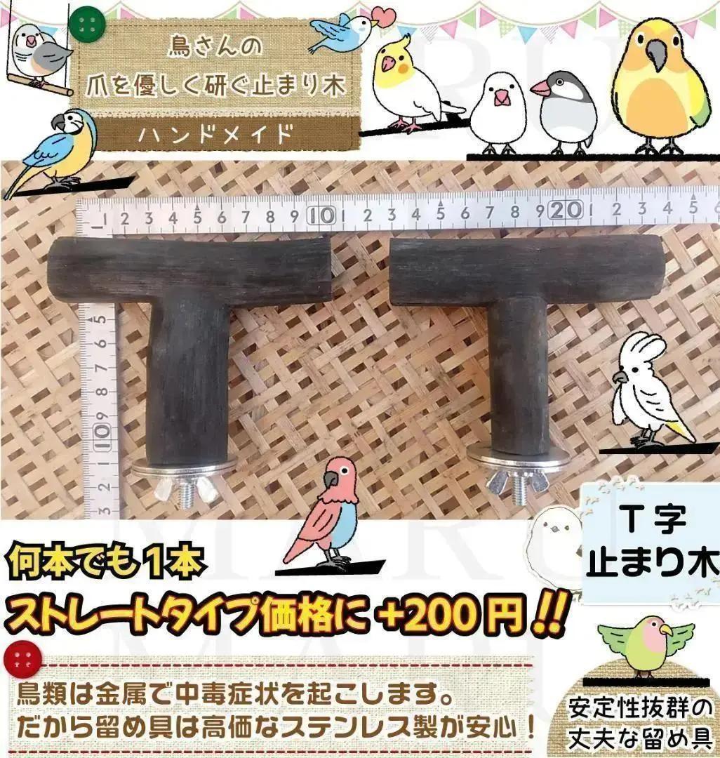 インコ止まり木 太さ約2.5cm～3.0cm 長さ約15cm～約18cm 備長炭止まり木 バードトイ_画像9