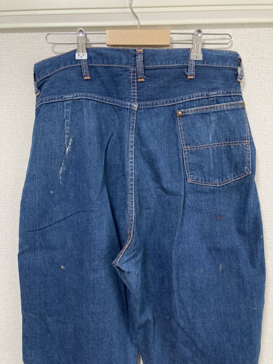60s BLUE BELL голубой bell Denim ланч брюки Vintage TALON Zip женский размер 20*50s Work Wrangler painter's pants 
