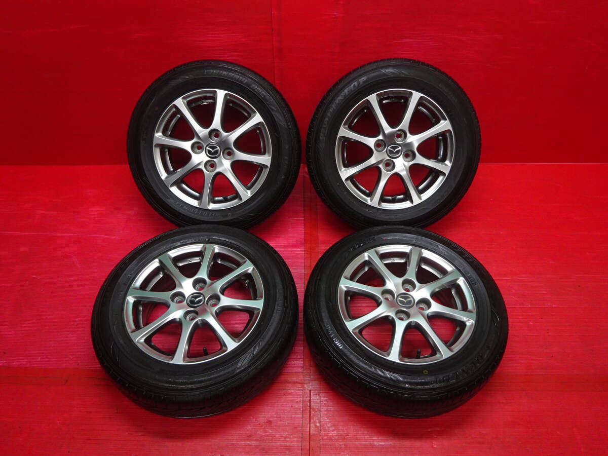 マツダ デミオ純正14インチホイール ハイグロス♪ 4本 5.5J +40 4H 100 DUNLOP EC202 175/65R14 ベリーサ MAZDA DEMIO VERISA ダンロップ