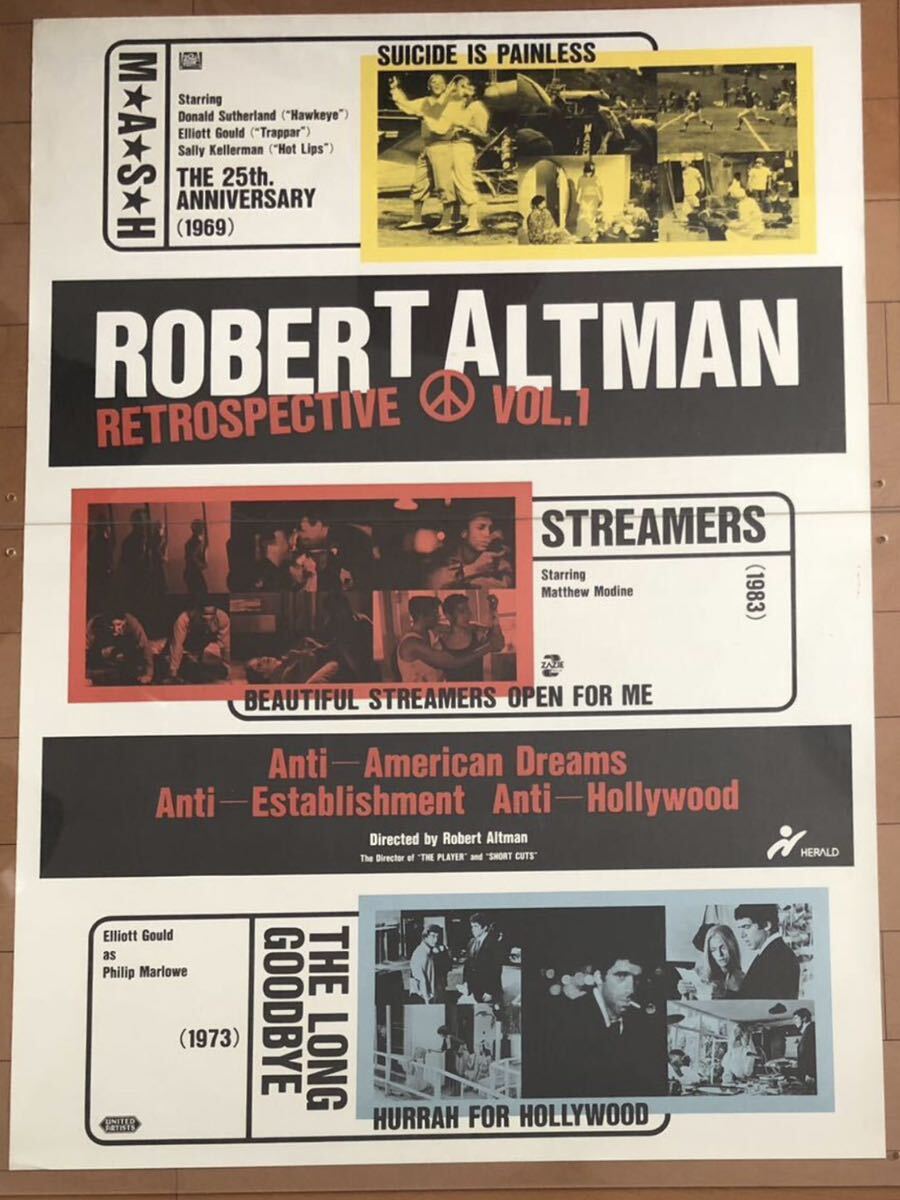 e121 映画ポスター ロバート・アルトマン特集 Robert Altman THE LONG GOODBYE MASH STREAMERS SHORT CUTS vintageの画像1