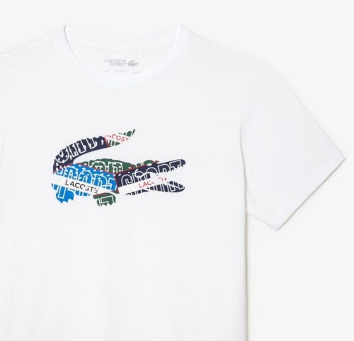 ラコステ 『コラージュワニロゴクルーネックTシャツ』　ホワイト　Lサイズ（サイズ4）　新品未使用　送料無料