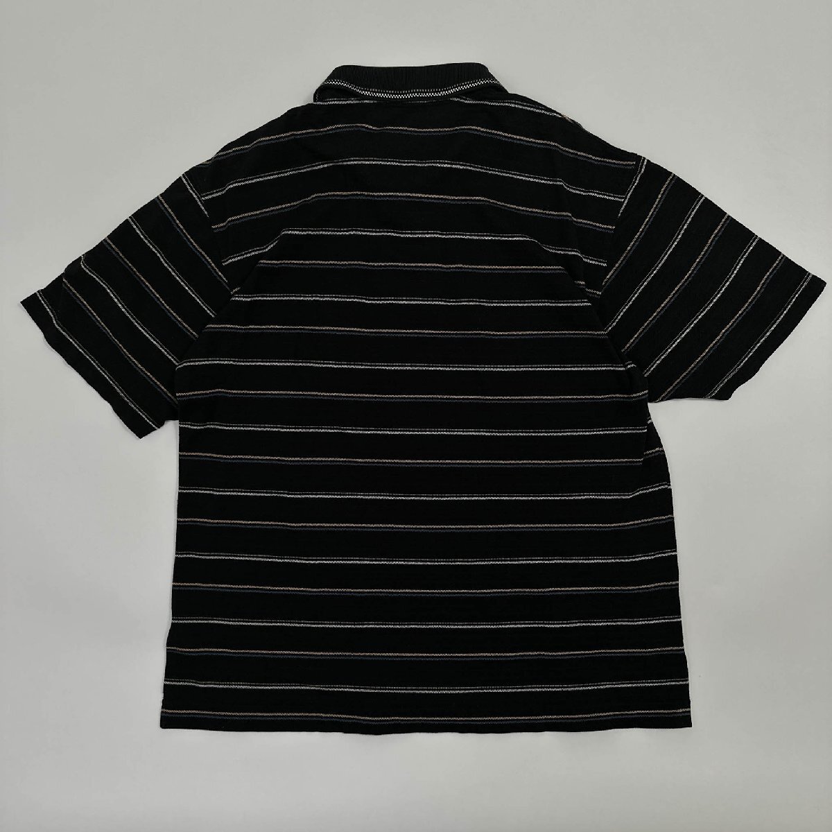 オシャレ!!◆ARAMIS アラミス ロゴ刺繍 ボーダー柄 半袖 ポロシャツ サイズ M /メンズ 黒 ブラック 日本製の画像6