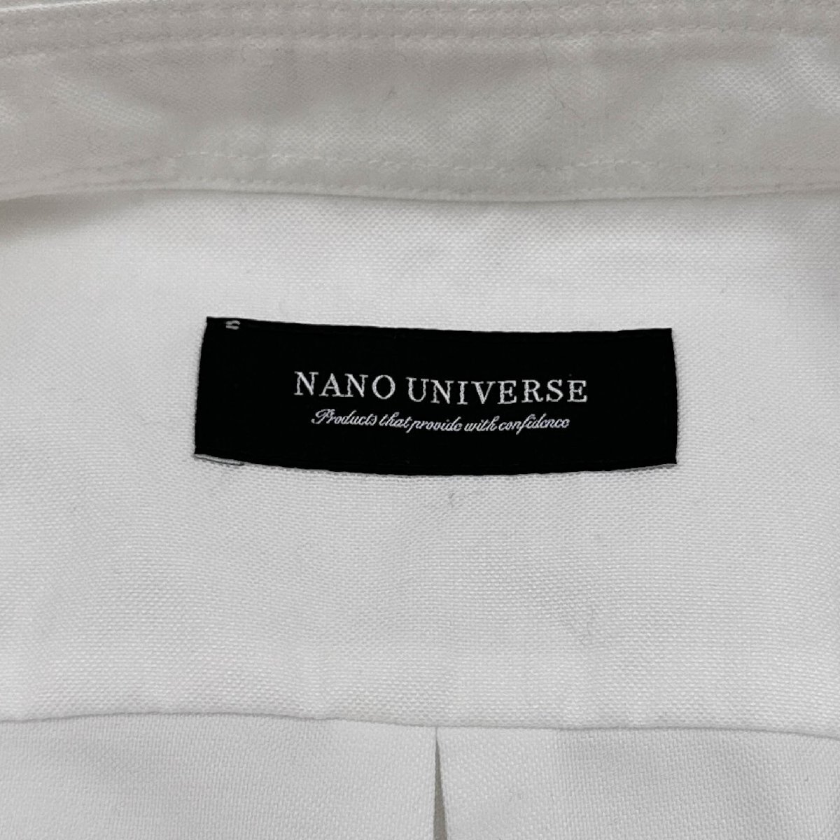 nano universe ナノユニバース ボタンダウン BD 長袖 オックスフォード シャツ XL /白/ホワイト/メンズ/ビッグサイズの画像5
