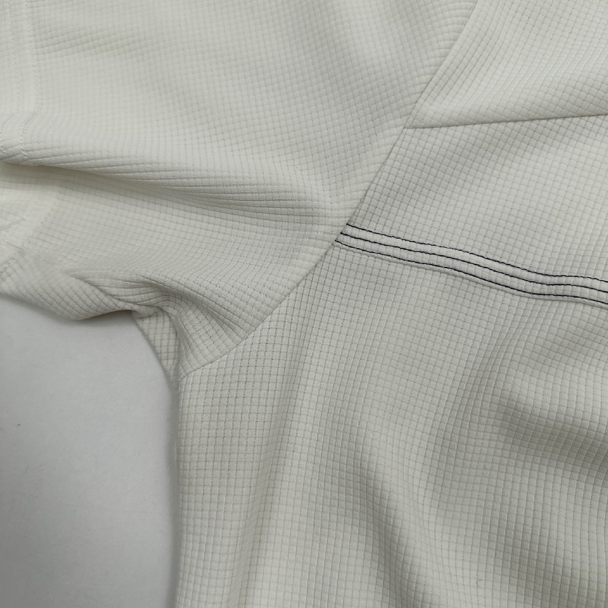 adidas GOLF アディダス ゴルフ BD ボタンダウン 半袖 ポロシャツ ドライ Lサイズ /ホワイト×ブラック メンズ スポーツの画像9